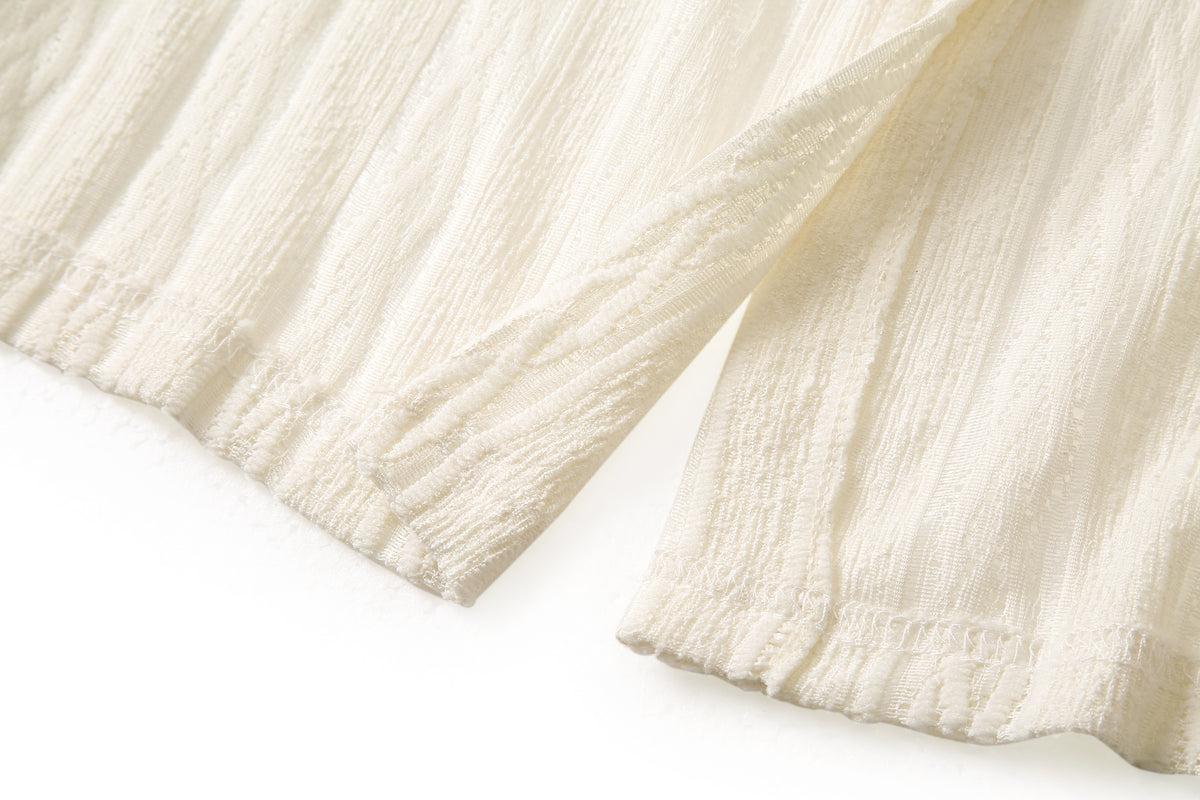 Lace draped knit cover-up