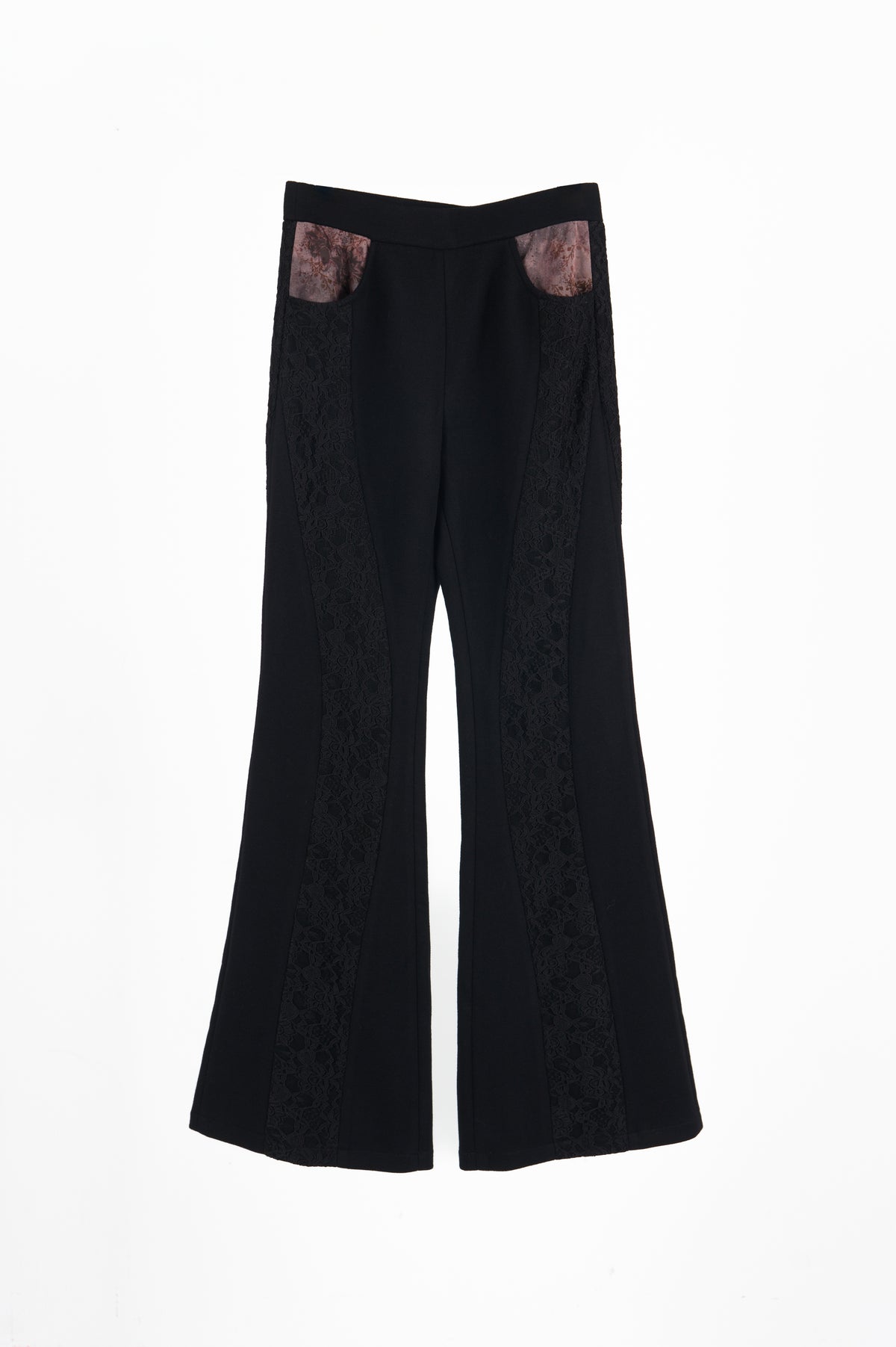 LL Wool Lace Pants - Warm Wool Printed Lace Flare Pants