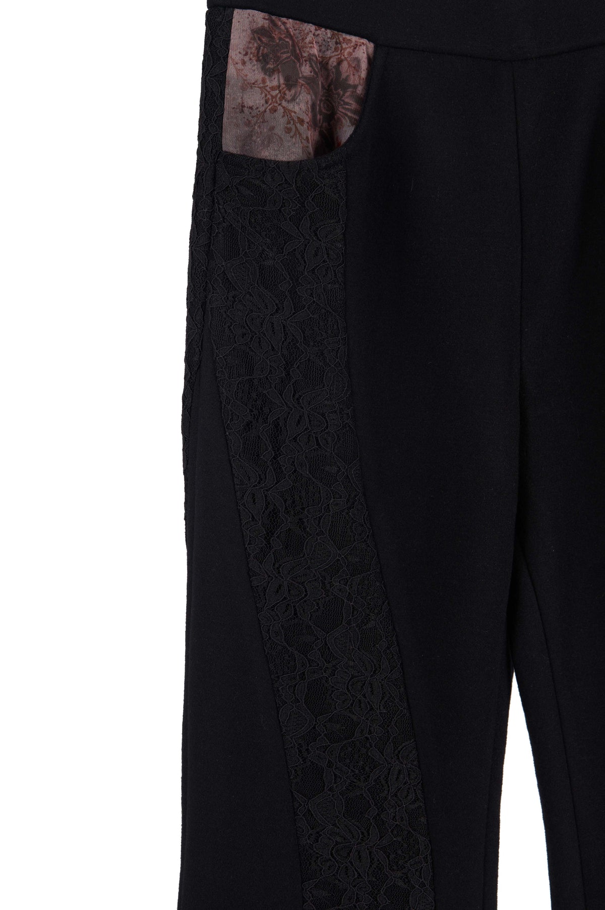 LL Wool Lace Pants - Warm Wool Printed Lace Flare Pants