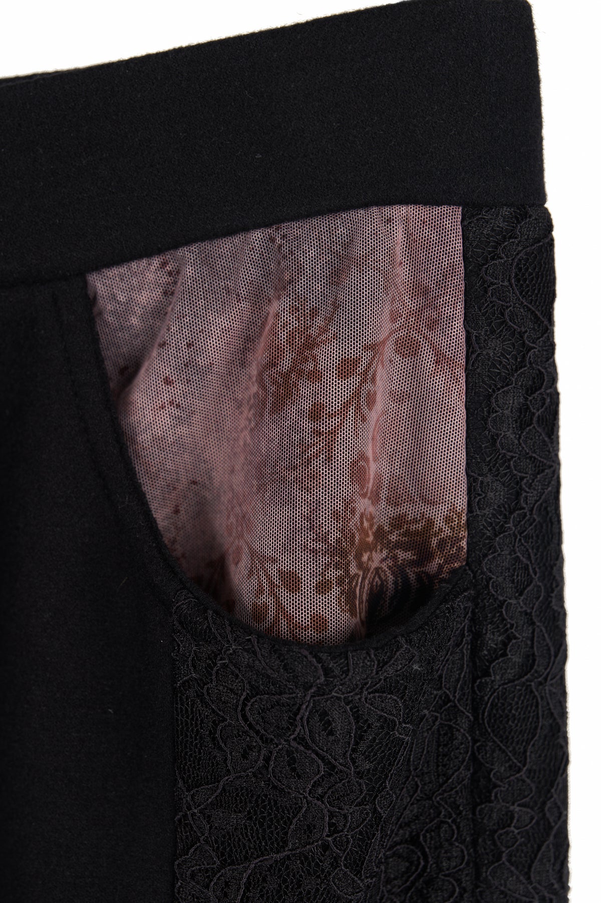 LL Wool Lace Pants - Warm Wool Printed Lace Flare Pants