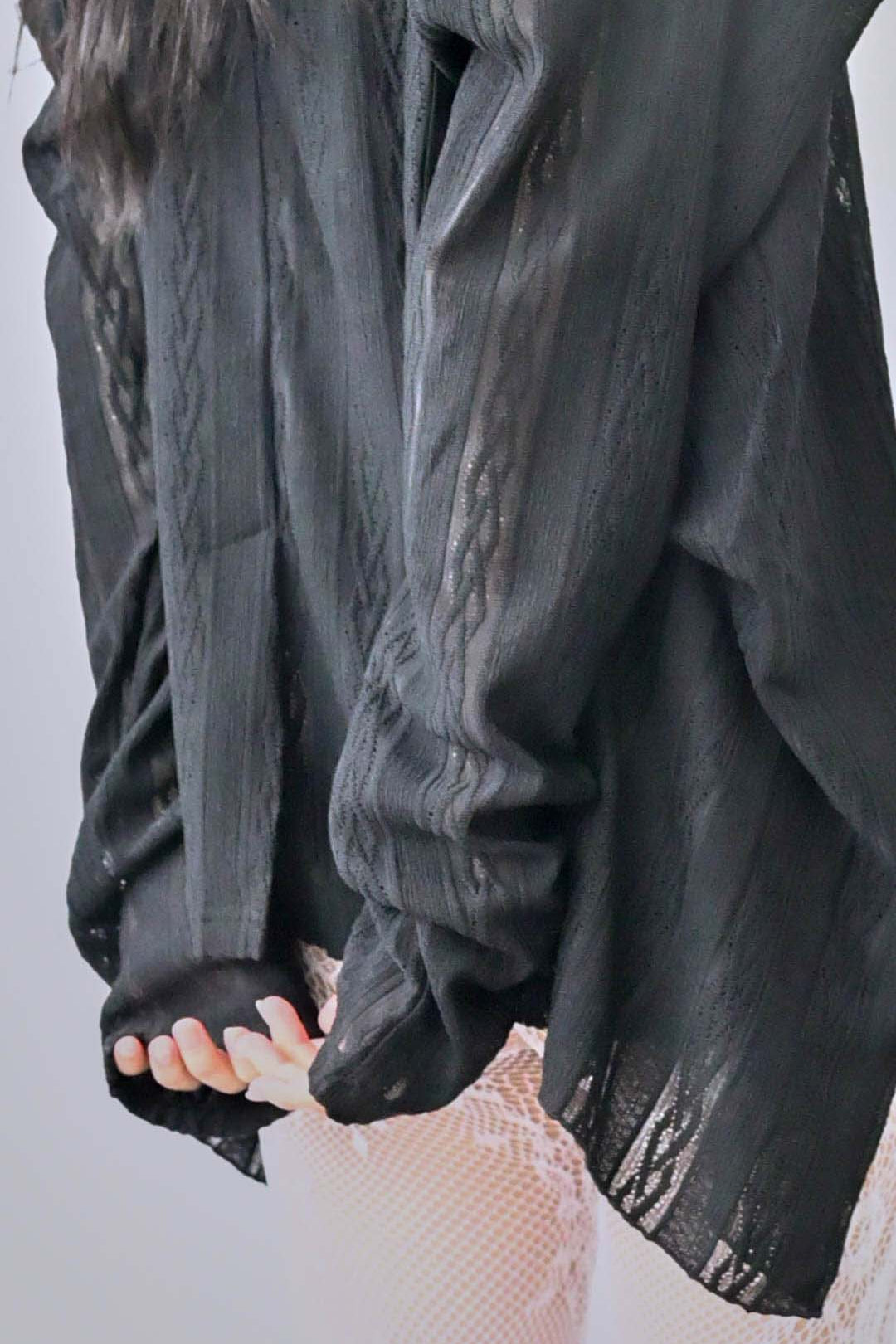 Lace draped knit cover-up