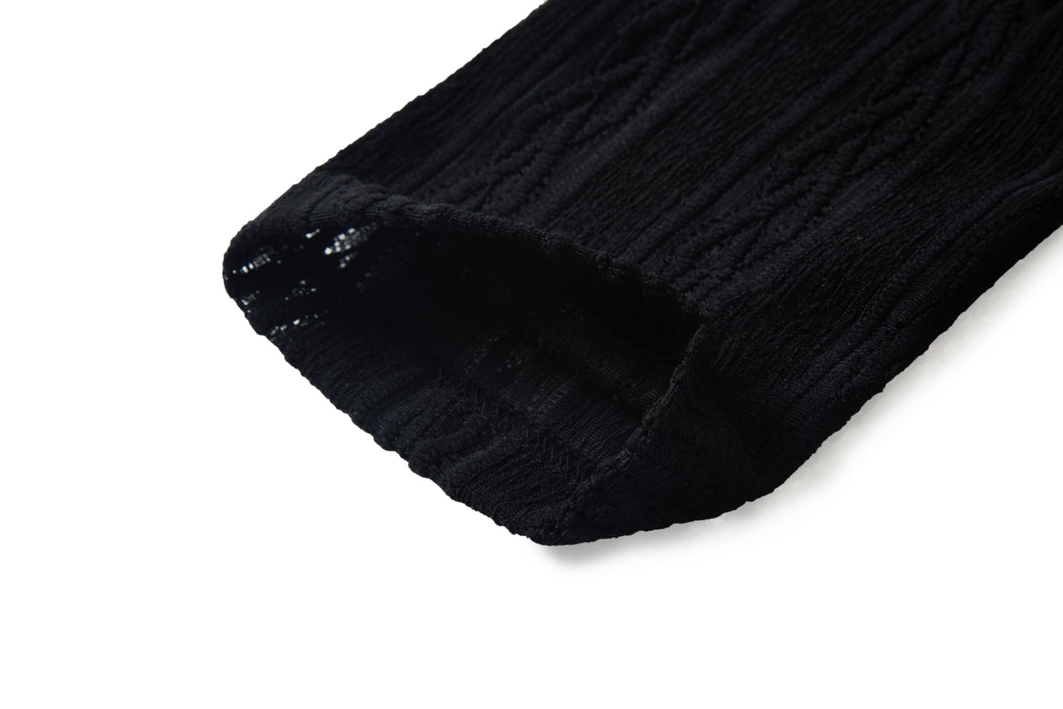 Lace draped knit cover-up