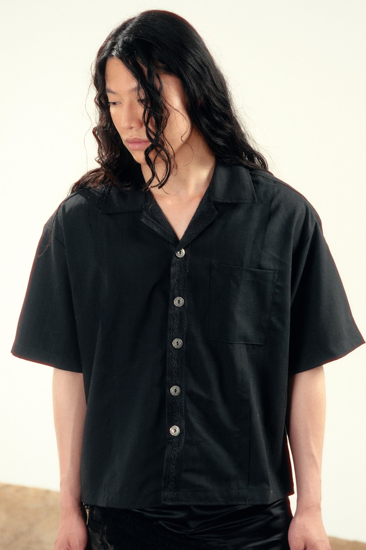 LL Ember Shirt - Japanese Cotton Breathable Lace-Trimmed Shirt