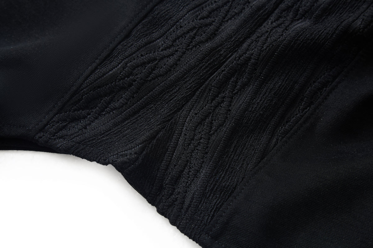 Lace draped knit cover-up